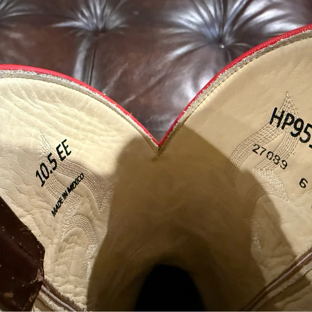 Caiman 10.5EE Horse Power Exotic Brown Cowboy Boots EC - Picture 8 of 15